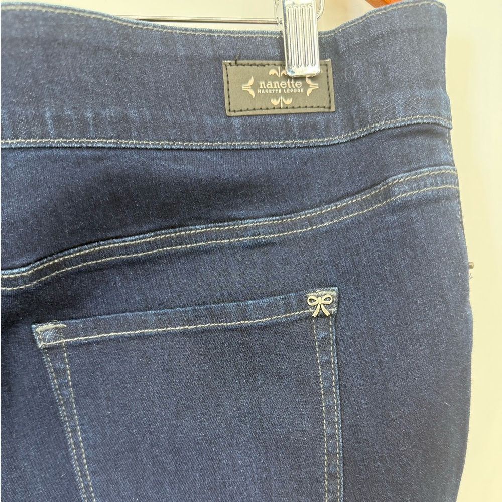 NWT New Nanette Lepore Sleek Denim Belle High Rise Ankle Skinny Dark Blue Jeans - Picture 4 of 9